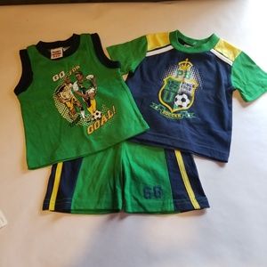 NWOT 3 Piece Green and Navy Soccer Outfit
